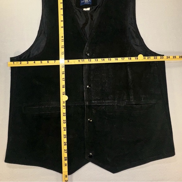 NRA Authentic Gear Men’s Lg Concealed Carry Black Leather Suede Lined Biker Vest - Picture 13 of 13